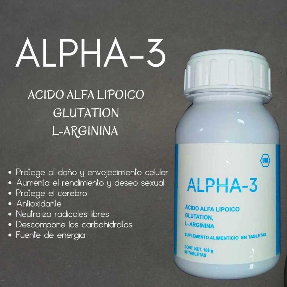 ALPHA-3 Ácido Alfa Lipoico, Glutatión y L-Arginina