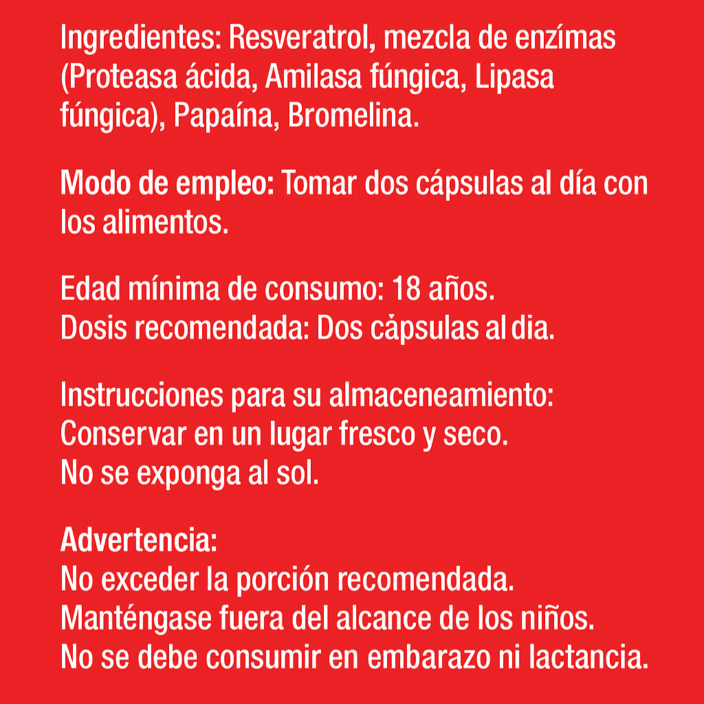 Resverazyme - Suplemento Antioxidante y Enzimático para la Salud Integral