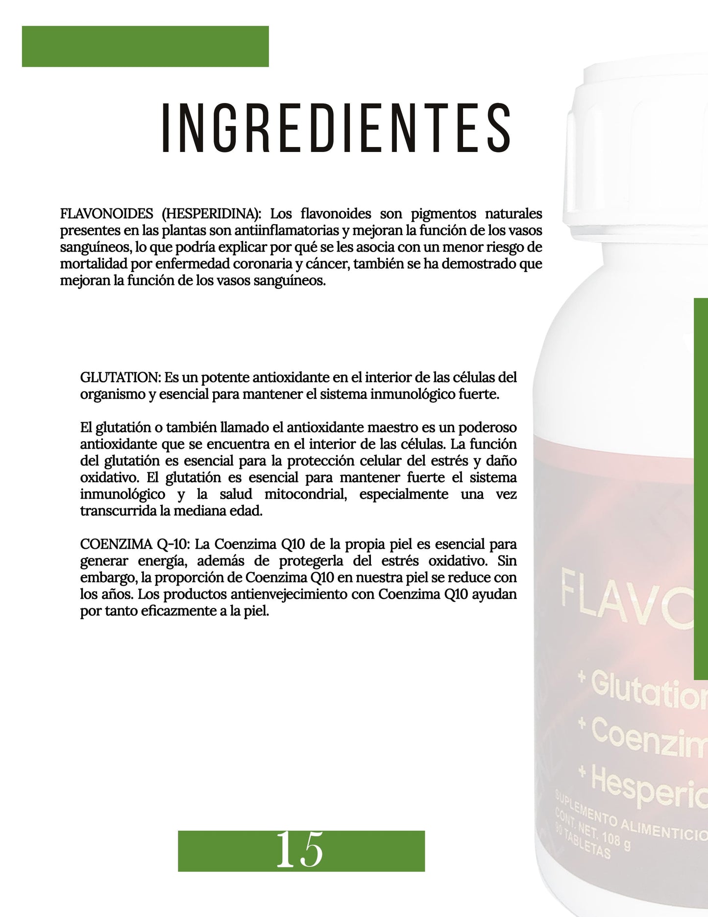 Flavonoides + Hesperidina + Glutatión + Coenzima Q-10