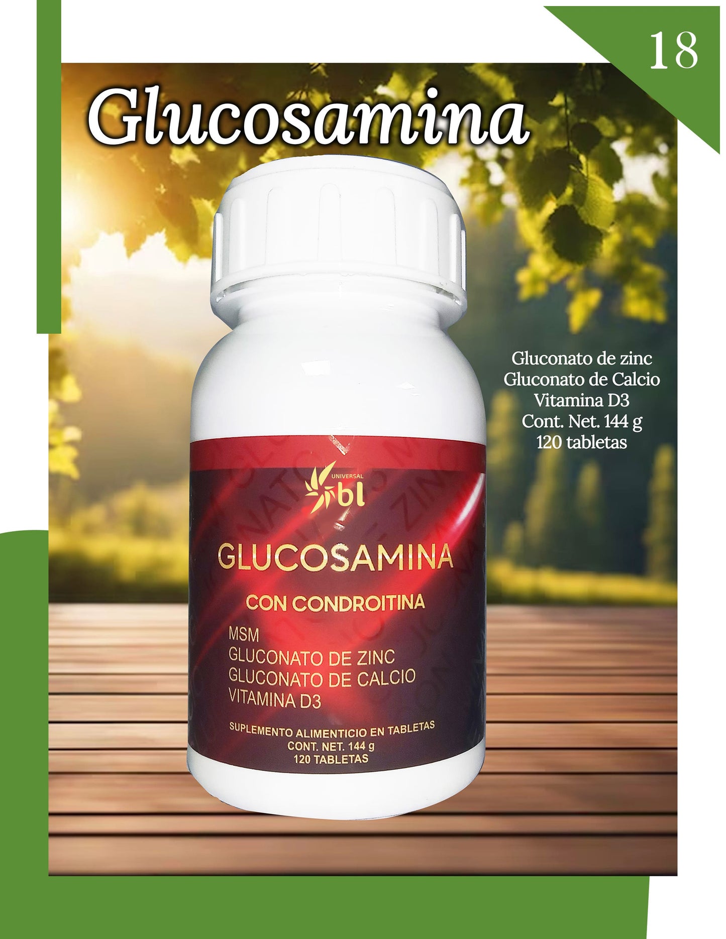 Glucosamina, Condroitina, MSM, Zinc, Calcio y Vitamina D3