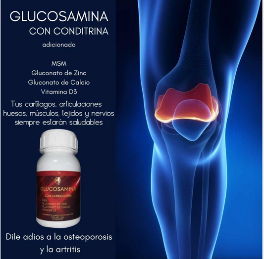 Glucosamina, Condroitina, MSM, Zinc, Calcio y Vitamina D3