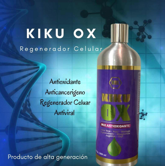 Mix Antioxidante KIKU OX - Aloe Vera, Noni, Moringa, Tepezcohuite, Mangostino, Angélica y Goji