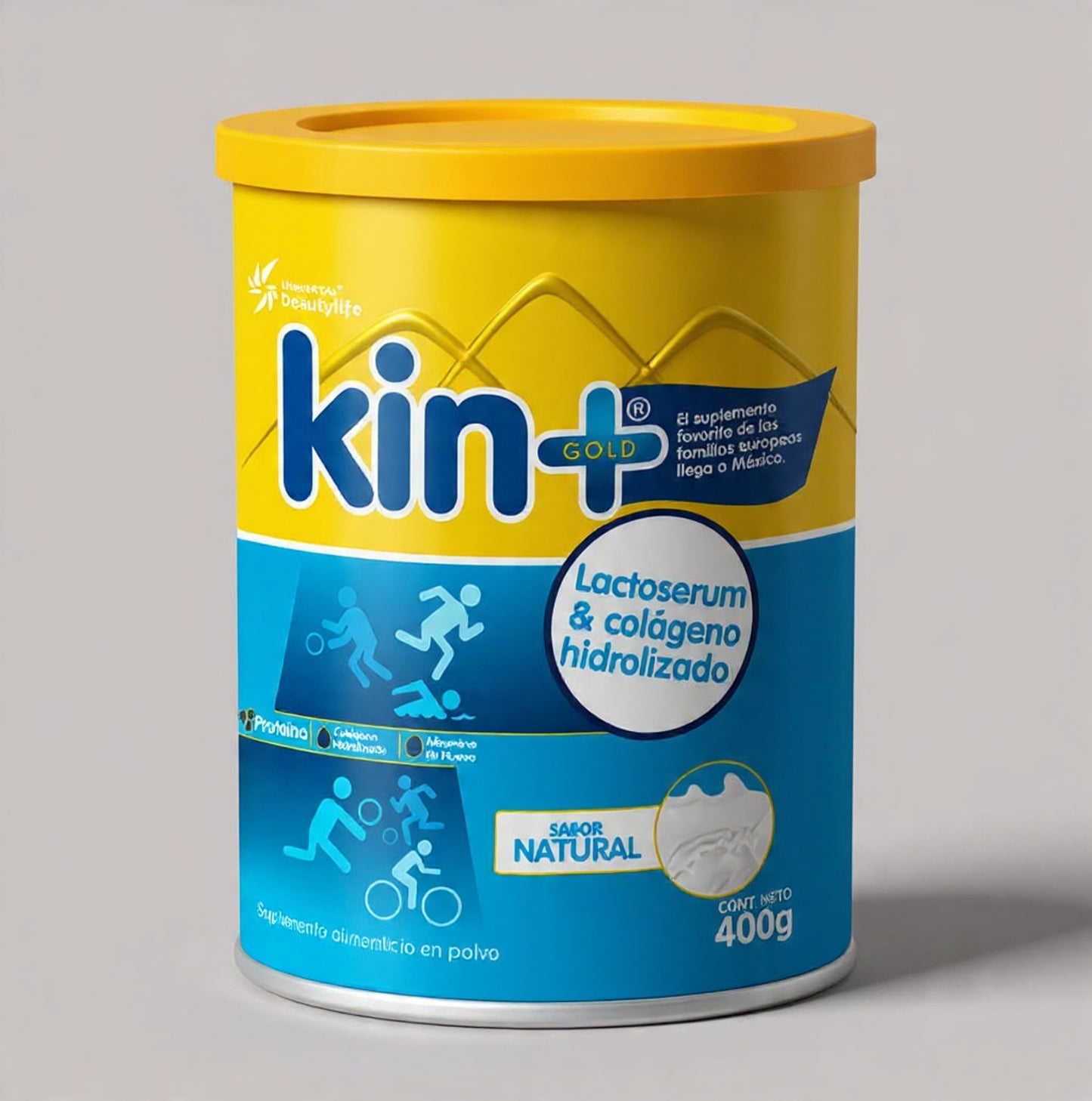 KIN+ Natural - Suplemento de Suero de Leche "Whey Protein" y Colágeno Hidrolizado